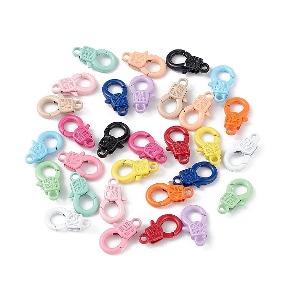 

PandaHall Spray Painted Alloy Lobster Claw Clasps, Mixed Color, 17.4x10x4mm, Hole: 2mm Alloy Others Multicolor