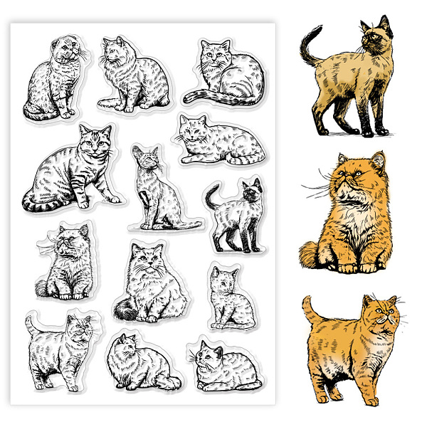 

PandaHall PH Kitten Illustrated Book Clear Stamps, Film Frame Silicone Stamps Rubber Stamps Transparent Stamp for Card Making Photo Album...