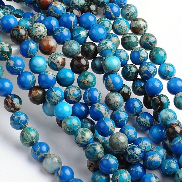 

PandaHall Dyed Natural Imperial Jasper Round Bead Strands, Royal Blue, 4mm, Hole: 1mm, about 92pcs/strand, 16 inch Imperial Jasper Round...
