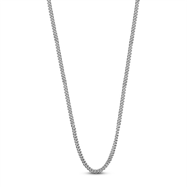PandaHall SHEGRACE Rhodium Plated 925 Sterling Silver Curb Chain Necklaces, with Spring Ring Clasps, Platinum, 15.74 inch(40cm), 1.3mm...