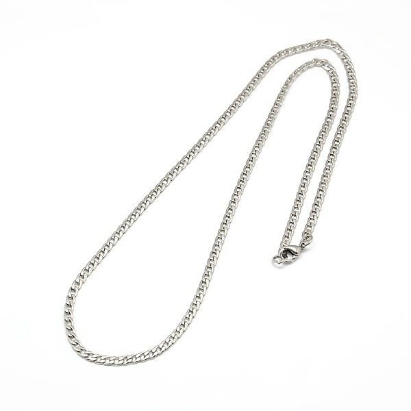 

PandaHall 304 Stainless Steel Curb Chain Necklace Making, Twisted Chain, with Lobster Claw Clasps, Stainless Steel Color, 17 inch~17.7 inch...