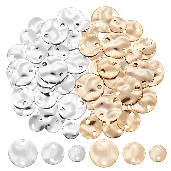 

PandaHall arricraft 60 Pcs 3 Sizes Brass Flat Round Links, Textured Flat Round Blank Tag Link Connectors, Pendants Links Connectors for DIY...