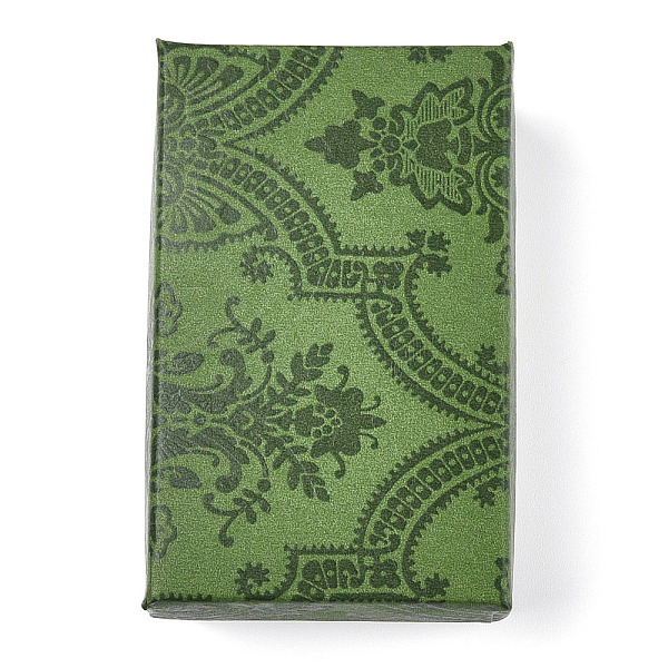 

PandaHall Flower Printed Cardboard Jewelry Boxes, with Black Sponge, for Jewelry Gift Packaging, Rectangle, Dark Sea Green, 8x5x2.2cm...