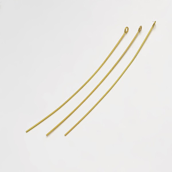 

PandaHall Brass Eye Pin, Golden, 81mm, Hole: 2mm, Pin: 0.8mm, about 1500pcs/500g Brass