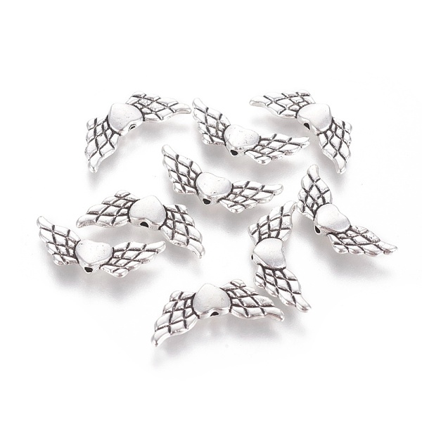 

PandaHall Tibetan Style Alloy Angeltee Beads, Winged Heart, Cadmium Free & Nickel Free & Lead Free, Antique Silver, 22x9x3mm, Hole: 1mm...