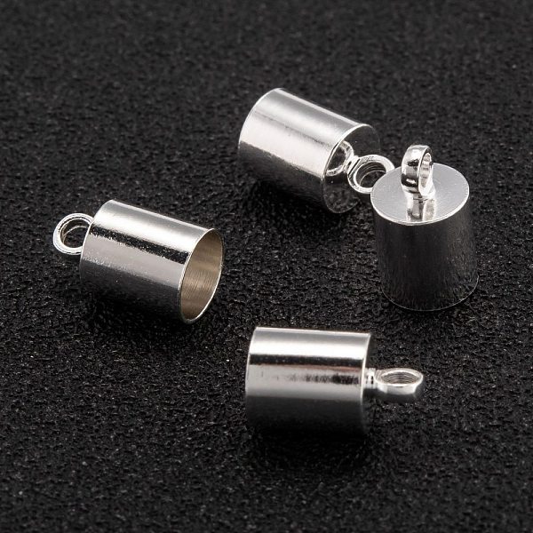 

PandaHall Brass Cord Ends, End Caps, Long-Lasting Plated, Column, 925 Sterling Silver Plated, 10x6mm, Hole: 1.8mm, Inner Diameter: 5mm Brass
