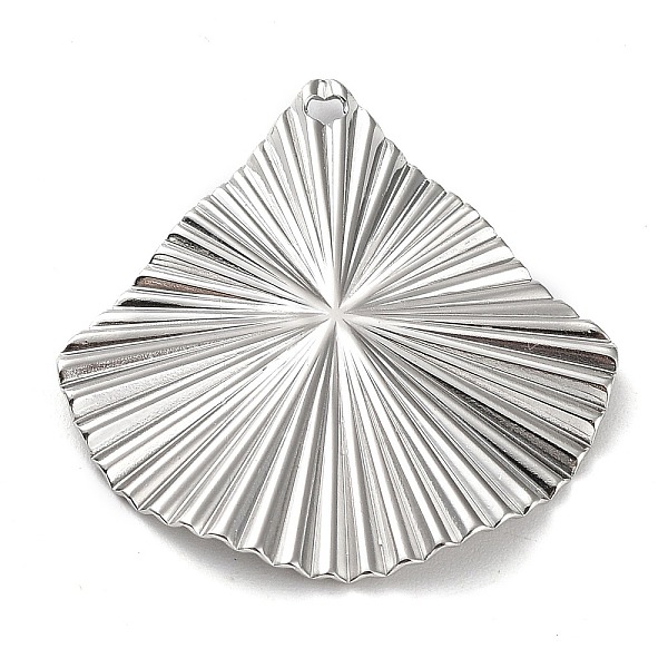 

PandaHall 304 Stainless Steel Pendants, Fan Charm, Stainless Steel Color, 31.5x30x2mm, Hole: 1.6mm 304 Stainless Steel Fan