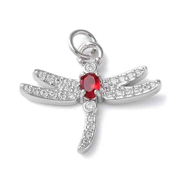 

PandaHall Brass Micro Pave Cubic Zirconia Pendants, Long-Lasting Plated, Dragonfly Shape, Platinum, Fuchsia, 18.5x21.5x3.5mm, Hole: 2.5mm..., Pink