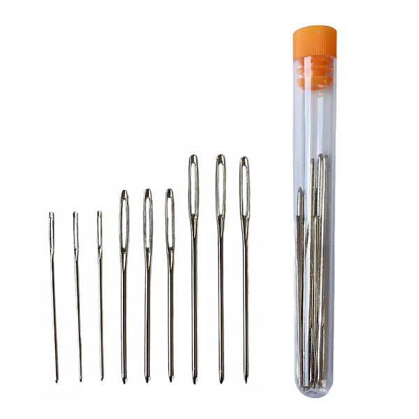 

PandaHall Stainless Steel Sewing Needles, Dark Orange, 52~70mm, 3 sizes, 3pcs/size, 9pcs/bottle Stainless Steel