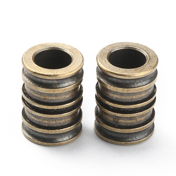

PandaHall Groove Column Shaped Brass Beads, for EDC Knife String Pendant Parachute String Tool, Antique Golden, 14x10mm, Hole: 6mm Brass...