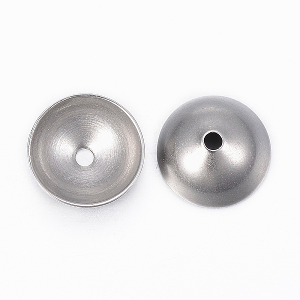 

PandaHall 201 Stainless Steel Bead Cap, Apetalous, Stainless Steel Color, 12x5mm, Hole: 2mm 201 Stainless Steel