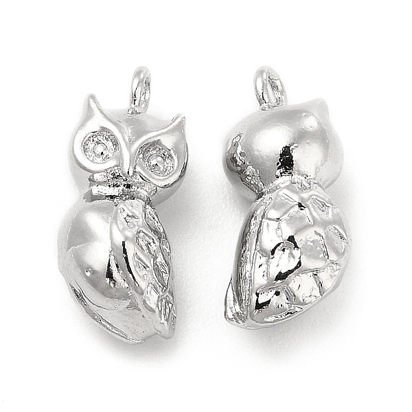 

PandaHall Brass Charms, Owl Charm, Real Platinum Plated, 14x6.5x5.5mm, Hole: 1.4mm Brass Owl