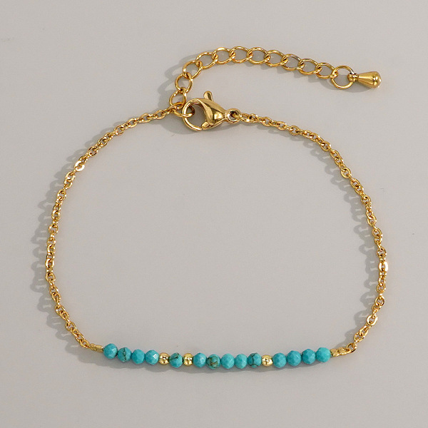 Natural Turquoise Beads Link Bracelets