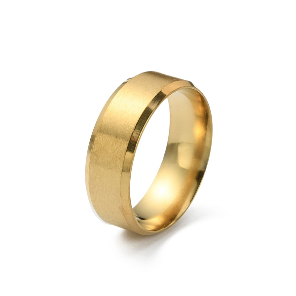 

PandaHall 201 Stainless Steel Plain Band Ring for Men Women, Matte Gold Color, Size 11, Inner Diameter: 21.32mm 201 Stainless Steel