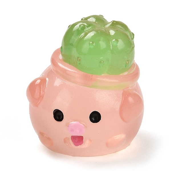 

PandaHall Luminous Resin Ornaments, Glow in the Dark, Micro Landscape Succulent Plant Potted Decorations, Pig, 27x25x26mm Resin Pig
