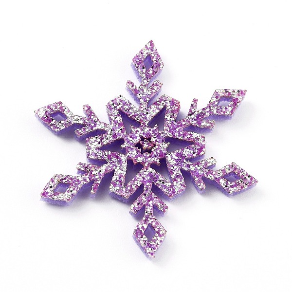 

PandaHall Snowflake Felt Fabric Christmas Theme Decorate, with Glitter Gold Powder, for Kids DIY Hair Clips Make, Dark Orchid...