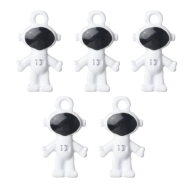 

PandaHall Baking Paint Alloy Pendants, Astronaut, White, 18.2x10x6.2mm, Hole: 1.8mm Alloy Human White