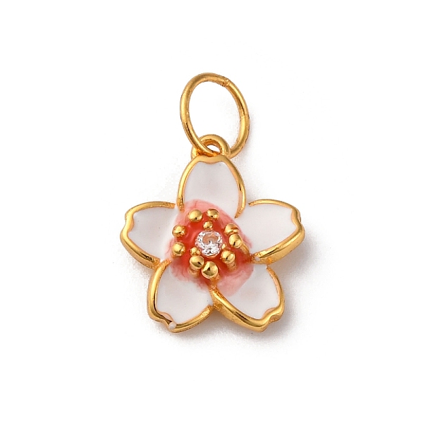 925 breloque fleur en argent sterling et émail blanc