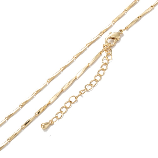 

PandaHall Brass Bar Link Chain Necklaces, Long-Lasting Plated, Real 18K Gold Plated, 15.94 inch(40.5cm) Brass