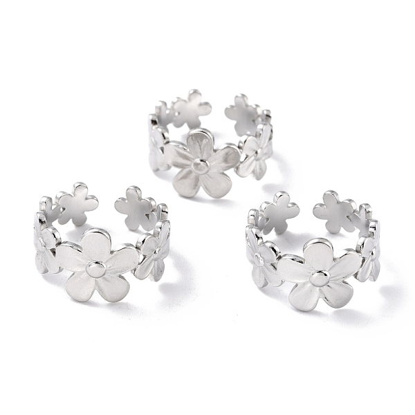 

PandaHall 304 Stainless Steel Finger Rings, Cuff Rings, Long-Lasting Plated, Sunflower, Stainless Steel Color, US Size 7 1/4(17.5mm), 7~12mm...