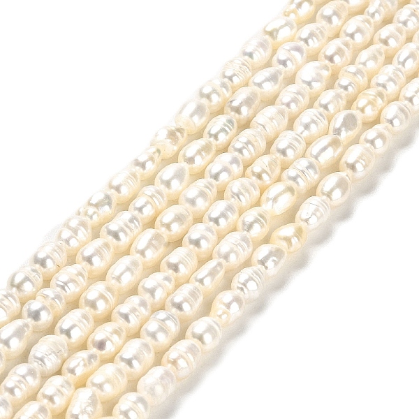

PandaHall Natural Cultured Freshwater Pearl Beads Strands, Rice, Grade A, Old Lace, 5.5~6x4~4.5mm, Hole: 0.5mm, about 62pcs/strand, 14.06''...