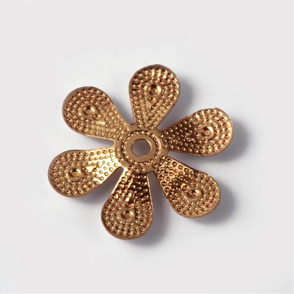

PandaHall Flower Brass Enamel Beads, Golden, Black, 16x18x2mm, Hole: 2mm Brass+Enamel Flower Black