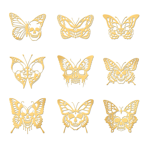 

PandaHall Nickel Decoration Stickers, Metal Resin Filler, Epoxy Resin & UV Resin Craft Filling Material, Golden, Butterfly, 40x40mm...
