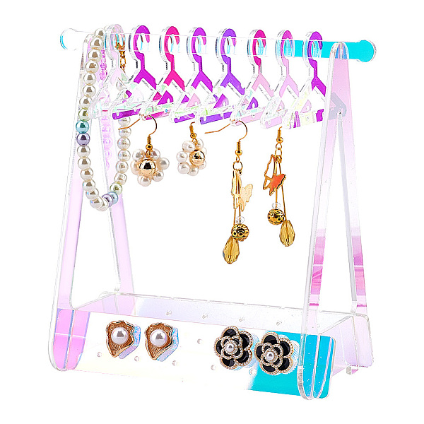 PandaHall PH Acrylic Earring Holder Rack with Mini Hangers, Unique Earring Closet Ear Stud Holder Transparent Jewelry Display Stand for...