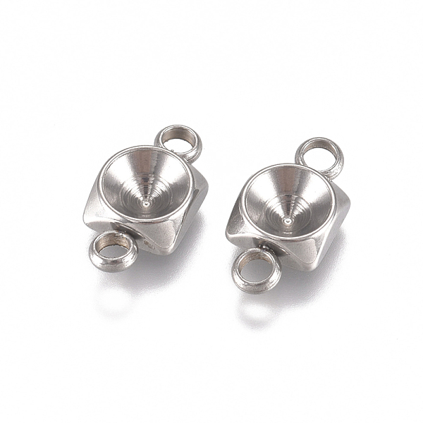 

PandaHall 304 Stainless Steel Connector Rhinestone Settings, For Pointed Back Rivoli Rhinestone, Square, Stainless Steel Color, Fit for...