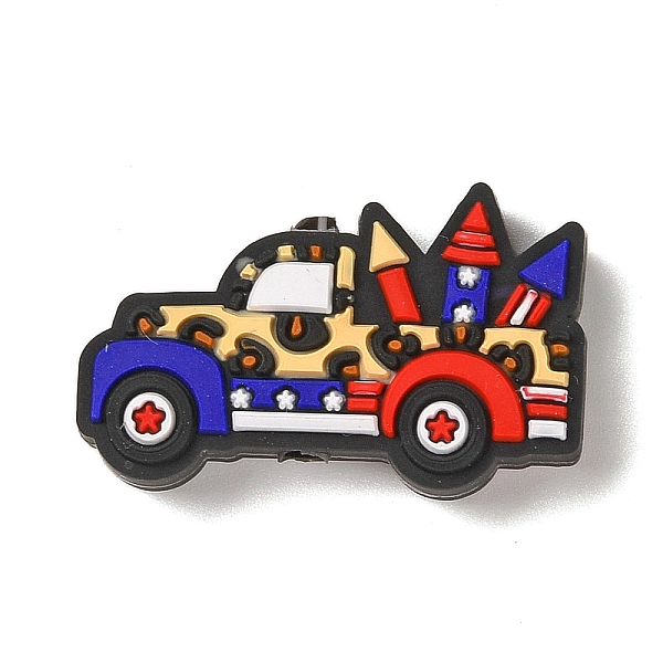 

PandaHall Independence Day Silicone Focal Beads, Silicone Teething Beads, Vehicle, 19x30.5x8.5mm, Hole: 3.5mm Silicone Vehicle