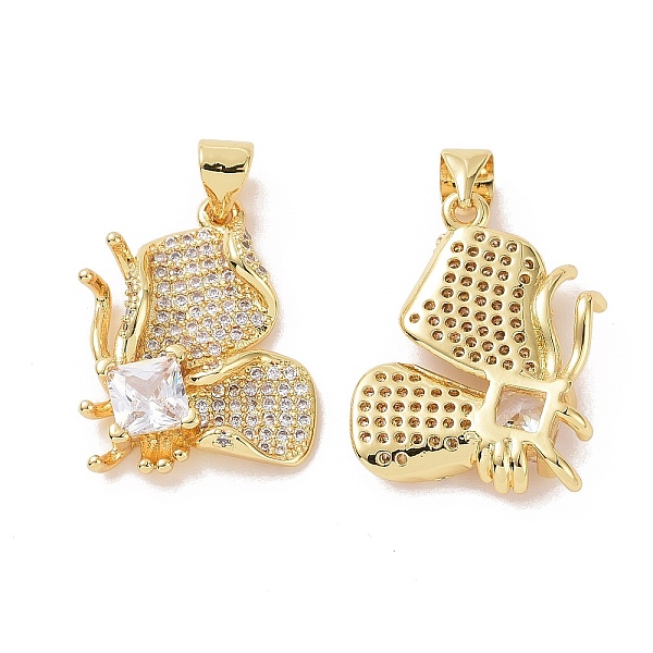 

PandaHall Brass Micro Pave Cubic Zirconia Pendants, Butterfly Charm, Real 18K Gold Plated, Clear, 22x16x4mm, Hole: 3.5x4mm Brass+Cubic...