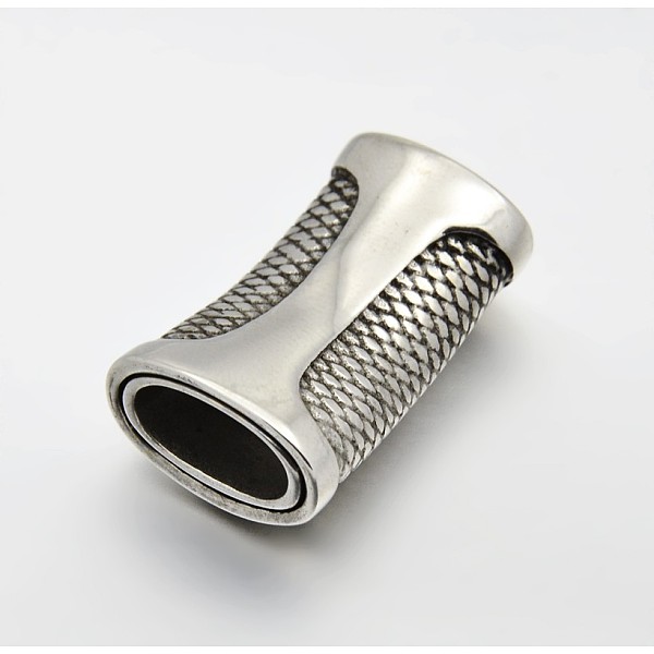 

PandaHall Smooth 304 Stainless Steel Rectangle Magnetic Clasps with Glue-in Ends, Antique Silver, 29x18x9mm, Hole: 6x12mm 304 Stainless...