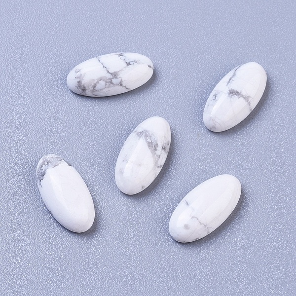

PandaHall Natural Howlite Cabochons, Oval, 14x7x4mm Howlite Oval
