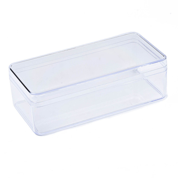 PandaHall Rectangle Polystyrene Bead Storage Container, with Cover, for Jewelry Beads Small Accessories, Clear, 175x85x56mm Plastic...