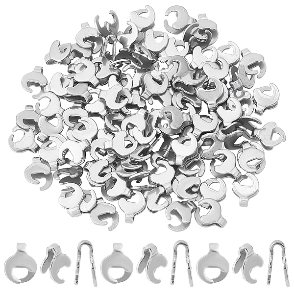 

PandaHall DICOSMETIC 100Pcs 201 Stainless Steel Pendant Bails, Stainless Steel Color, 12x8x6mm 201 Stainless Steel