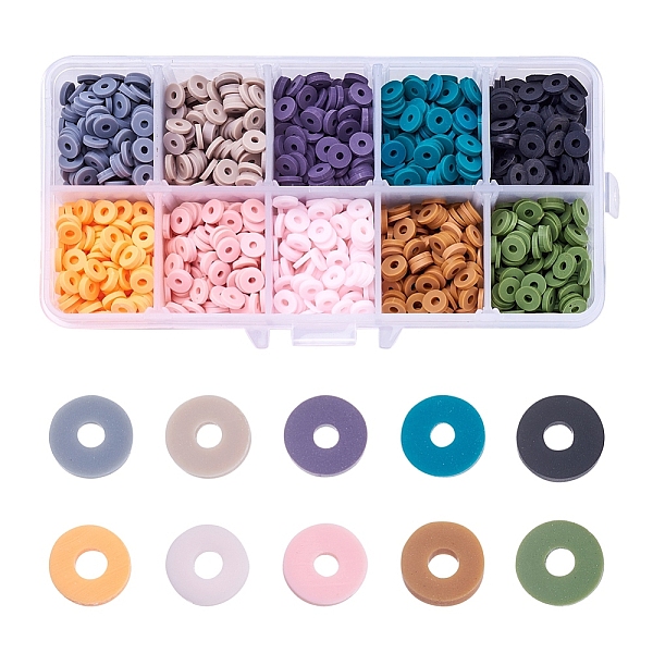 Beadthoven 2100Pcs 10 Colors Eco-Friendly Handmade Polymer Clay Beads