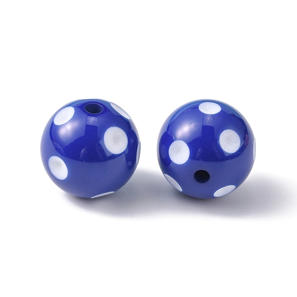

PandaHall Chunky Bubblegum Acrylic Beads, Round with Polka Dot Pattern, Midnight Blue, 20x19mm, Hole: 2.5mm, Fit for 5mm Rhinestone Acrylic...