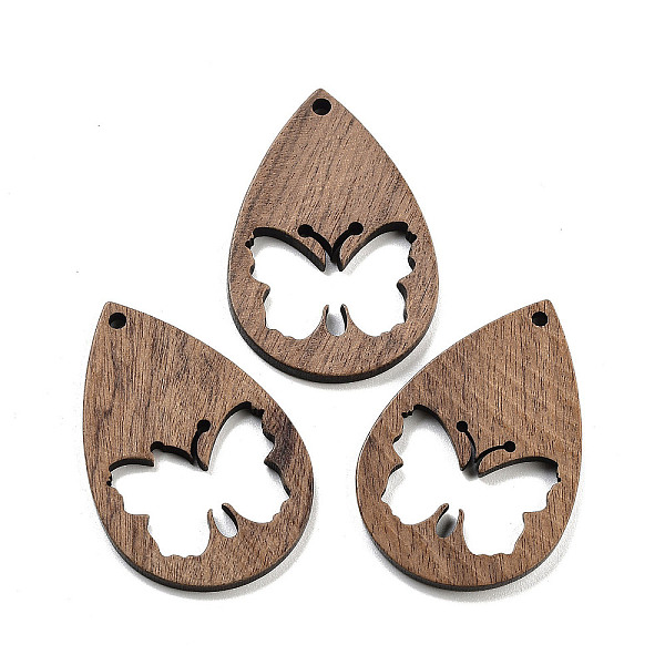 

PandaHall Walnut Wood Pendants, Teardrop, 43x28x2.5mm, Hole: 2mm Wood Teardrop Brown