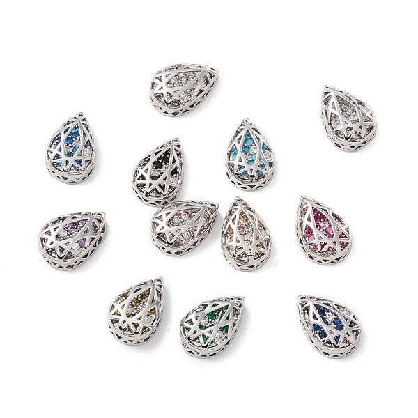 

PandaHall Rack Plating Brass Micro Pave Cubic Zirconia Multi-strand Links, Cadmium Free & Lead Free, Teardrop, Platinum, Mixed Color..., Multicolor