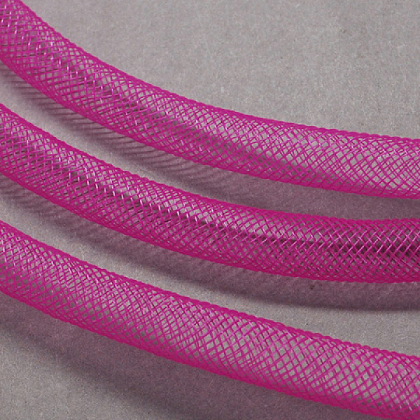 

PandaHall Plastic Net Thread Cord, Medium Violet Red, 4mm, 50Yards/Bundle(150 Feet/Bundle) Plastic Red