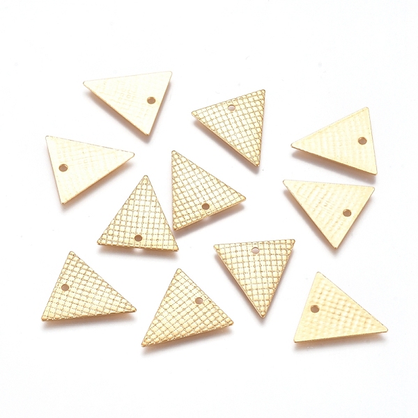 

PandaHall 304 Stainless Steel Pendants, Laser Cut, Triangle, Golden, 13.5x13x0.2mm, Hole: 1.2mm 304 Stainless Steel Triangle