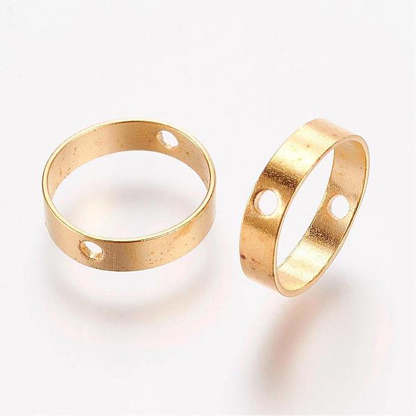 

PandaHall Brass Bead Frames, Ring, Golden, 12x3mm, Hole: 1mm Brass Ring
