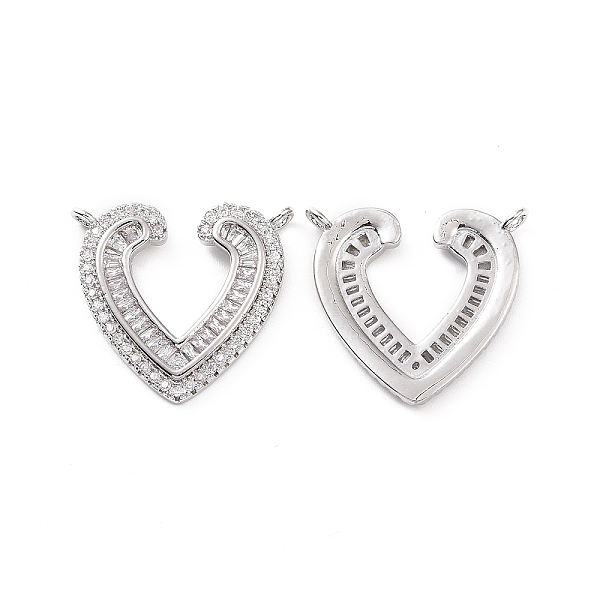 

PandaHall Brass Pave Clear Cubic Zirconia Pendants, Heart Charms, Platinum, 20x22x2.5mm, Hole: 1.6mm Brass+Cubic Zirconia Heart Clear