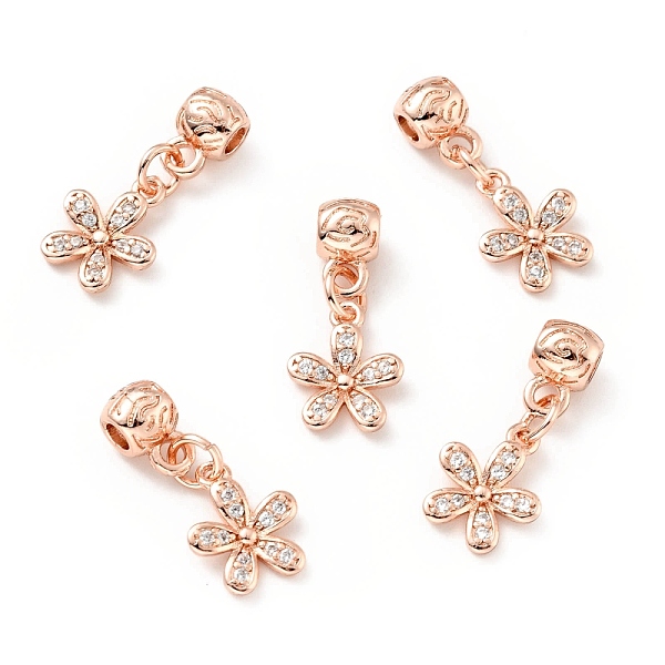 

PandaHall Rack Plating Brass Micro Pave Clear Cubic Zirconia Pendants, Cadmium Free & Lead Free, Long-Lasting Plated, Flower, Rose Gold...