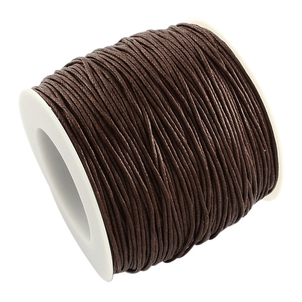 

PandaHall Waxed Cotton Thread Cords, Coconut Brown, 1mm, about 10.93 yards(10m)/roll Waxed Cotton Cord Round