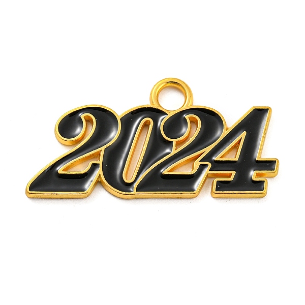

PandaHall Alloy Enamel Pendants, Lead Free and Cadmium Free, Number 2024 Charm, Golden, Black, 18.5x36.5x1.5mm, Hole: 4mm Alloy+Enamel...