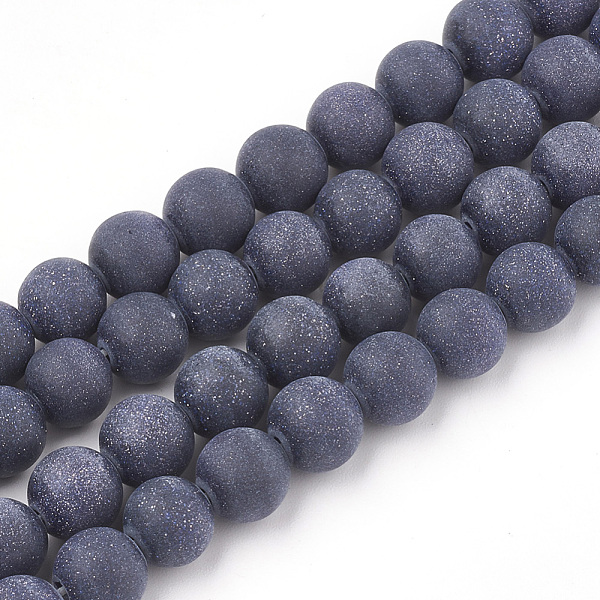

PandaHall Synthetic Blue Goldstone Beads Strands, Frosted, Round, 10mm, Hole: 1.2mm, about 37~40pcs/strand, 14.9~15.1 inch(38~38.5cm) Blue...