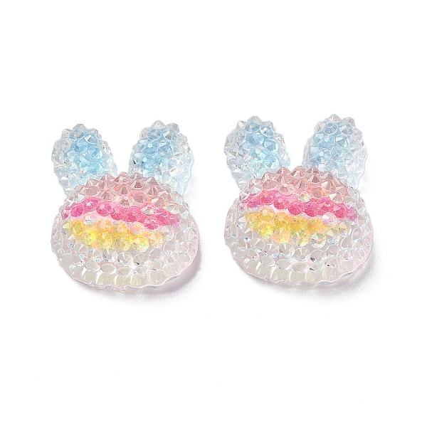 

PandaHall Transparent Epoxy Resin Decoden Cabochons, with Paillettes, Rabbit, Colorful, 20.5x17x9.5mm Epoxy Resin Rabbit