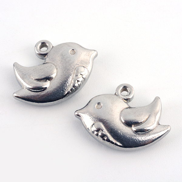 

PandaHall 201 Stainless Steel Pigeon Charms, Stainless Steel Color, 12x17x4mm, Hole: 1.5mm 201 Stainless Steel Bird