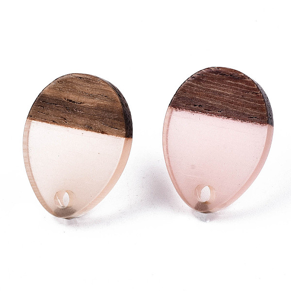 

PandaHall Resin & Walnut Wood Stud Earring Findings, with 304 Stainless Steel Pin, Teardrop, PeachPuff, 17x13mm, Hole: 1.8mm, Pin: 0.7mm..., Brown